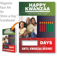 Happy Kwanzaa, Safety Is Family Value Scoreboard Face
