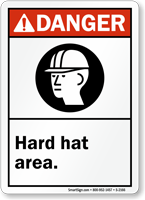 Danger (ANSI) Hard Hat Area Sign