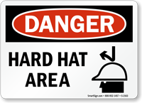 Danger Hard Hat Area Sign