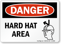 Hard Hat Area Danger Sign