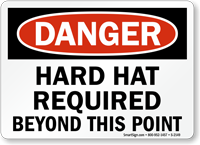Danger Hard Hat Required Sign