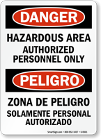 Hazardous Area Authorized Personnel Only (Bilingual)