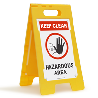 Keep Clear Hazardous Area W/Graphic Fold-Ups® Floor Sign