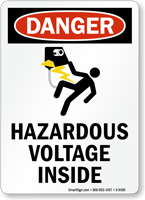 Hazardous Voltage Inside Sign