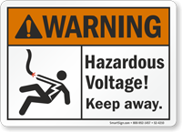 Hazardous Voltage Keep Away ANSI Warning Sign