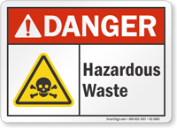 Hazardous Waste ANSI Danger Sign