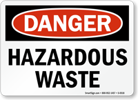 Danger Hazardous Waste Sign