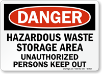 Caution Hazardous Waste Storage Sign
