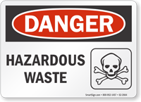 Hazardous Waste OSHA Danger Sign