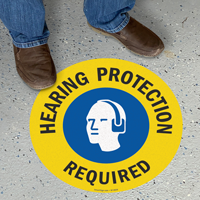 Hearing Protection Required SlipSafe Floor Sign