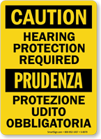 Hearing Protection Required Caution Sign