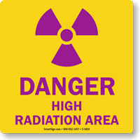 Danger High Radiation Area with Graphic