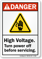 Turn Power Off Before Servicing ANSI Danger Sign
