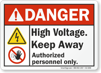 High Voltage Authorized Personnel Only ANSI Danger Sign