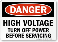 High Voltage Turn Off Power Danger Sign