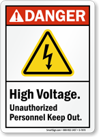 High Voltage Unauthorized Personnel Keep Out Danger Sign