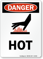 Hot OSHA Danger Vertical Sign