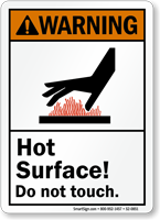Hot Surface Do Not Touch ANSI Warning Sign