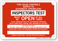 Inspectors Test Fire Sprinkler Identification Sign