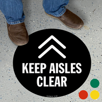 Keep Aisles Clear SlipSafe Floor Sign