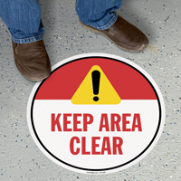 Keep Area Clear SlipSafe Floor Sign