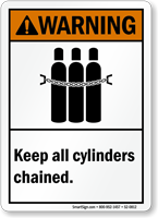 Keep All Cylinders Chained ANSI Warning Sign