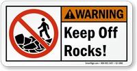 Keep Off Rocks Warning Sign