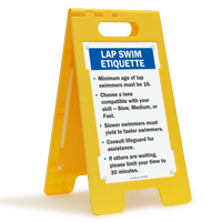 Lap Swim Etiquette Floor Sign