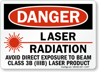 Danger Laser Radiation Avoid Direct Exposure Sign