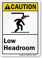 Low Headroom ANSI Caution Sign