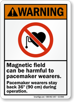 Magnetic Field Harmful To Pacemaker Wearers Warning Sign