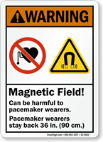 Magnetic Field Pacemaker Wearers Stay Back Warning Sign