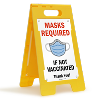 Masks Required If Not Vaccinated Sign