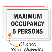 Maximum Occupancy Choose Number Of Person Sign