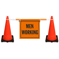 Men Working Cone Bar Sign