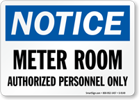 Meter Room Authorized Personnel Only Sign