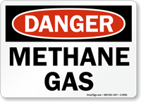 Methane Gas OSHA Danger Sign