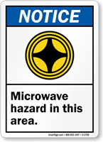 Microwave Hazard In This Area (graphic) Sign