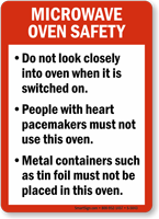 Microwave Oven Safety Guidelines Sign