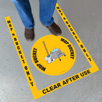 Mop Bucket Clean After Use Superior Mark Floor Sign Kit