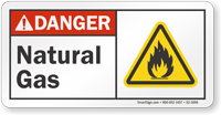 Natural Gas ANSI Danger Sign