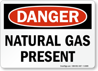 Natural Gas Present Danger Sign