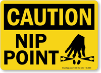 Caution Nip Point Sign
