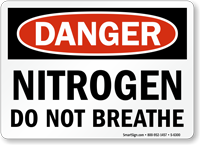Nitrogen Do Not Breathe Danger Sign