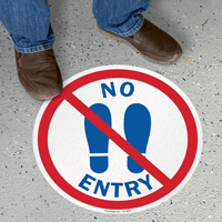 No Entry With Footprints Symbol SlipSafe Floor Sign