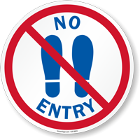 No Entry With Footprints Symbol SlipSafe Floor Sign