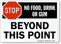 No Food Drink Beyond This Point Sign