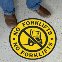 No Forklifts Floor Sign