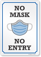 No Mask No Entry Face Covering Sign