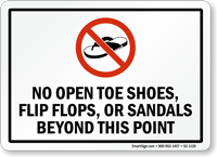 No Open Shoes Or Sandals Sign